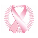 Breast Cancer Ribbon Pink Girl Women Double Sided Flano Blanket (Medium)  60 x50  Blanket Front