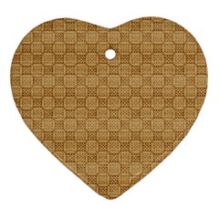 Chess Dark Wood Seamless Ornament (heart)