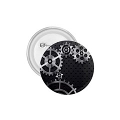 Chain Iron Polka Dot Black Silver 1 75  Buttons by Mariart