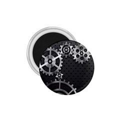 Chain Iron Polka Dot Black Silver 1 75  Magnets by Mariart