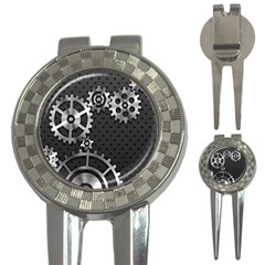 Chain Iron Polka Dot Black Silver 3-in-1 Golf Divots by Mariart