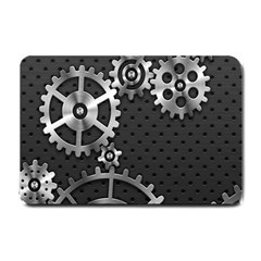 Chain Iron Polka Dot Black Silver Small Doormat  by Mariart