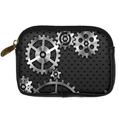 Chain Iron Polka Dot Black Silver Digital Camera Cases by Mariart