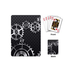 Chain Iron Polka Dot Black Silver Playing Cards (mini)  by Mariart