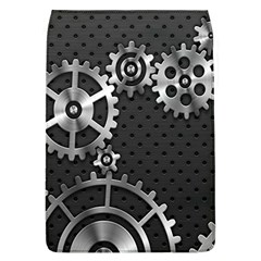 Chain Iron Polka Dot Black Silver Flap Covers (l)  by Mariart