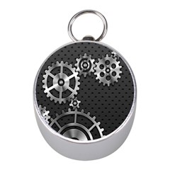 Chain Iron Polka Dot Black Silver Mini Silver Compasses by Mariart