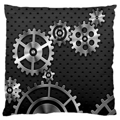 Chain Iron Polka Dot Black Silver Standard Flano Cushion Case (two Sides) by Mariart