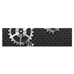 Chain Iron Polka Dot Black Silver Satin Scarf (Oblong) Front