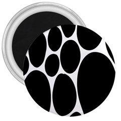 Dalmatian Black Spot Stone 3  Magnets by Mariart