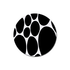 Dalmatian Black Spot Stone Rubber Round Coaster (4 Pack)  by Mariart