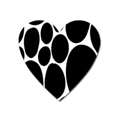 Dalmatian Black Spot Stone Heart Magnet by Mariart