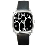 Dalmatian Black Spot Stone Square Metal Watch Front