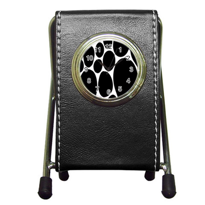 Dalmatian Black Spot Stone Pen Holder Desk Clocks