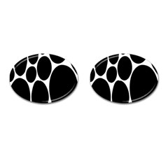 Dalmatian Black Spot Stone Cufflinks (oval) by Mariart