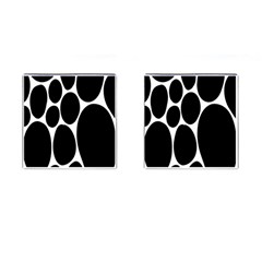 Dalmatian Black Spot Stone Cufflinks (square) by Mariart