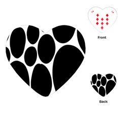 Dalmatian Black Spot Stone Playing Cards (heart)  by Mariart