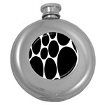 Dalmatian Black Spot Stone Round Hip Flask (5 oz) Front