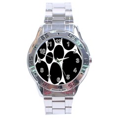 Dalmatian Black Spot Stone Stainless Steel Analogue Watch by Mariart