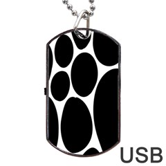 Dalmatian Black Spot Stone Dog Tag Usb Flash (one Side) by Mariart