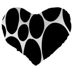 Dalmatian Black Spot Stone Large 19  Premium Flano Heart Shape Cushions Back