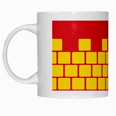 Firewall Bridge Signal Yellow Red White Mugs by Mariart