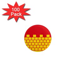 Firewall Bridge Signal Yellow Red 1  Mini Magnets (100 Pack) 