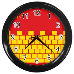 Firewall Bridge Signal Yellow Red Wall Clocks (black) by Mariart