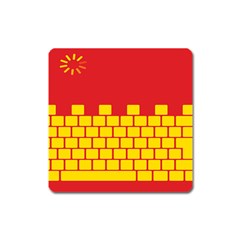 Firewall Bridge Signal Yellow Red Square Magnet