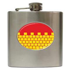 Firewall Bridge Signal Yellow Red Hip Flask (6 Oz) by Mariart