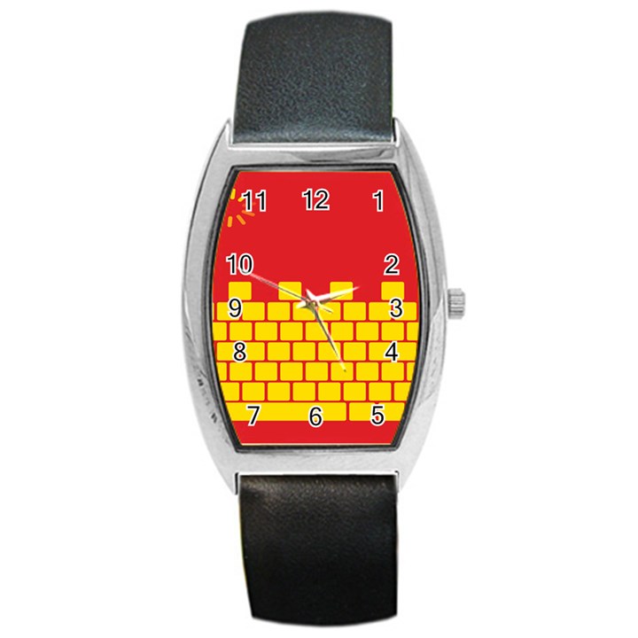 Firewall Bridge Signal Yellow Red Barrel Style Metal Watch