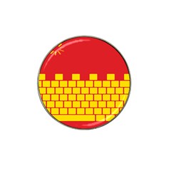 Firewall Bridge Signal Yellow Red Hat Clip Ball Marker by Mariart