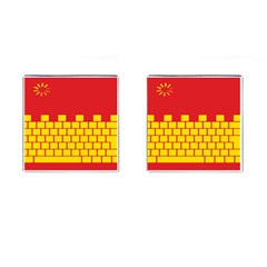 Firewall Bridge Signal Yellow Red Cufflinks (square) by Mariart