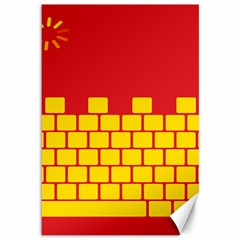 Firewall Bridge Signal Yellow Red Canvas 12  X 18   by Mariart