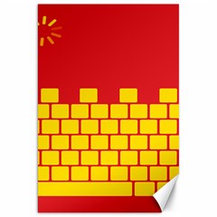 Firewall Bridge Signal Yellow Red Canvas 20  X 30   by Mariart