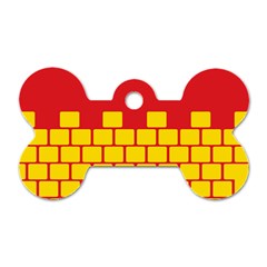 Firewall Bridge Signal Yellow Red Dog Tag Bone (two Sides) by Mariart