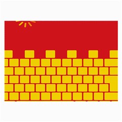 Firewall Bridge Signal Yellow Red Large Glasses Cloth (2-side) by Mariart