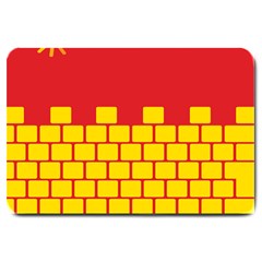 Firewall Bridge Signal Yellow Red Large Doormat 