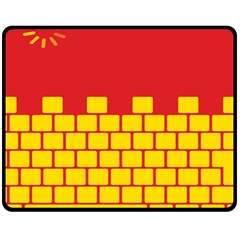 Firewall Bridge Signal Yellow Red Fleece Blanket (medium)  by Mariart