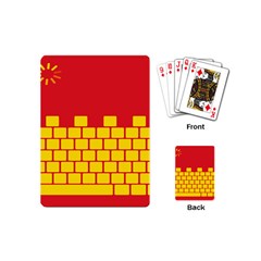 Firewall Bridge Signal Yellow Red Playing Cards (mini)  by Mariart