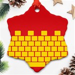 Firewall Bridge Signal Yellow Red Ornament (Snowflake) Front