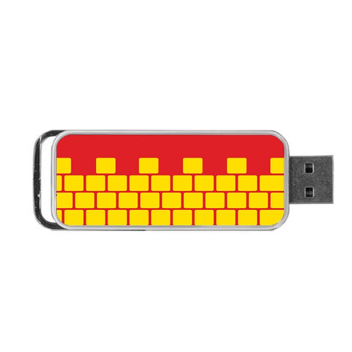 Firewall Bridge Signal Yellow Red Portable USB Flash (One Side)