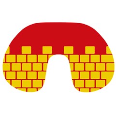 Firewall Bridge Signal Yellow Red Travel Neck Pillows by Mariart