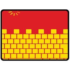 Firewall Bridge Signal Yellow Red Double Sided Fleece Blanket (large)  by Mariart