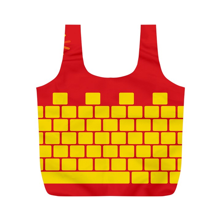 Firewall Bridge Signal Yellow Red Full Print Recycle Bags (M) 