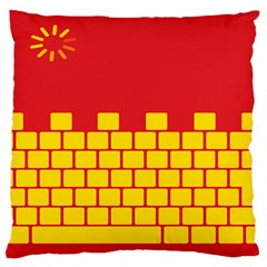 Firewall Bridge Signal Yellow Red Large Flano Cushion Case (one Side) by Mariart