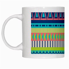 Aztec Triangle Chevron Wave Plaid Circle Color Rainbow White Mugs by Mariart