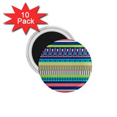 Aztec Triangle Chevron Wave Plaid Circle Color Rainbow 1 75  Magnets (10 Pack)  by Mariart