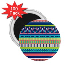 Aztec Triangle Chevron Wave Plaid Circle Color Rainbow 2 25  Magnets (100 Pack)  by Mariart