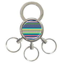 Aztec Triangle Chevron Wave Plaid Circle Color Rainbow 3-ring Key Chains by Mariart