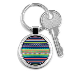 Aztec Triangle Chevron Wave Plaid Circle Color Rainbow Key Chains (round)  by Mariart